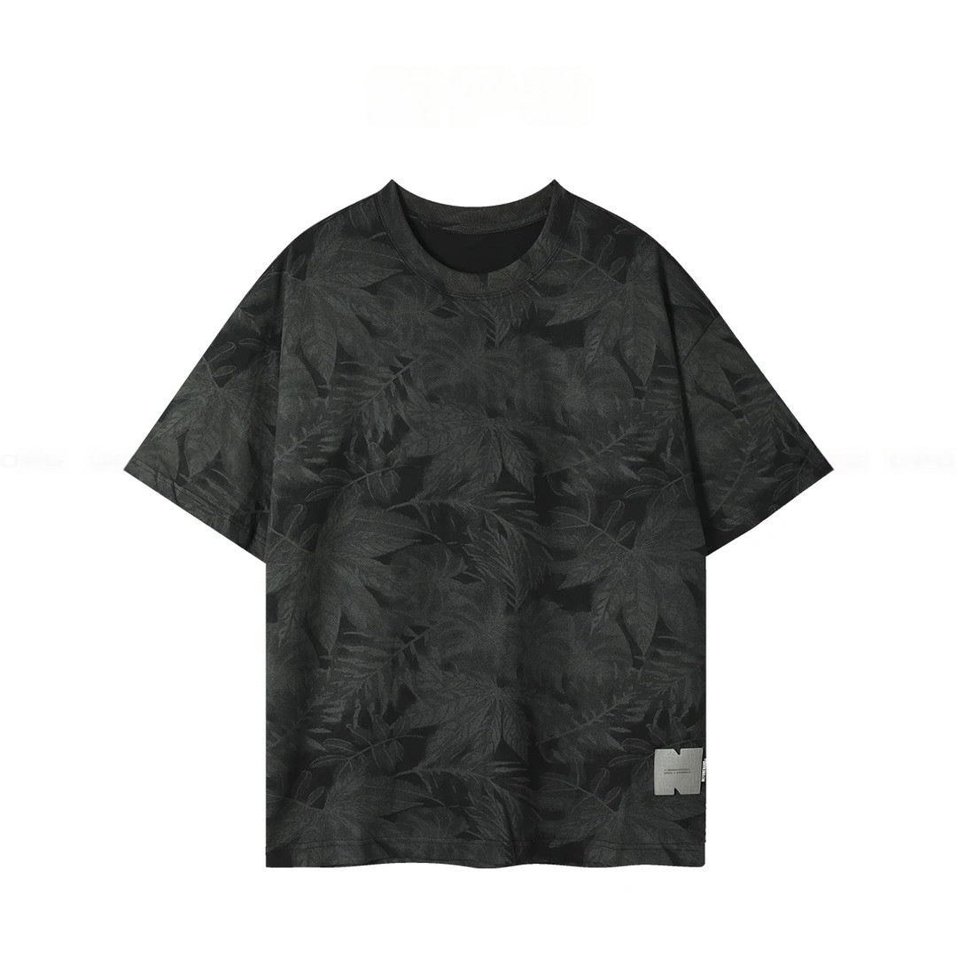 Men's Round Neck Boot-cut Casual All-match Short-sleeved T-shirt