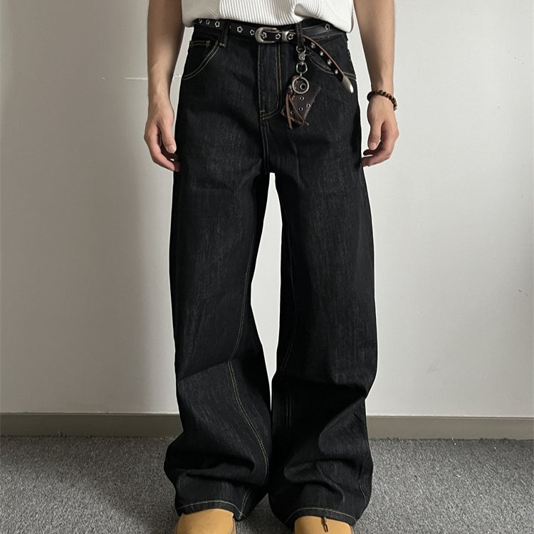 New Retro Men's And Women's Loose Wide-leg Jeans