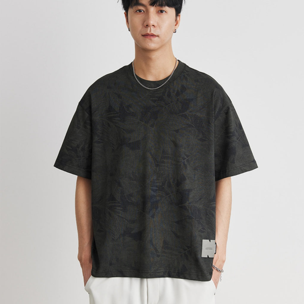 Men's Round Neck Boot-cut Casual All-match Short-sleeved T-shirt