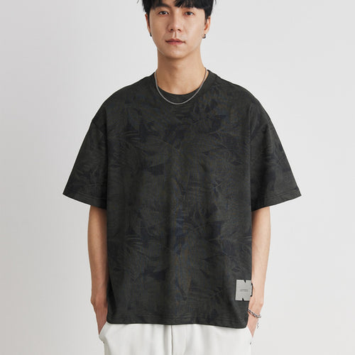 Men's Round Neck Boot-cut Casual All-match Short-sleeved T-shirt