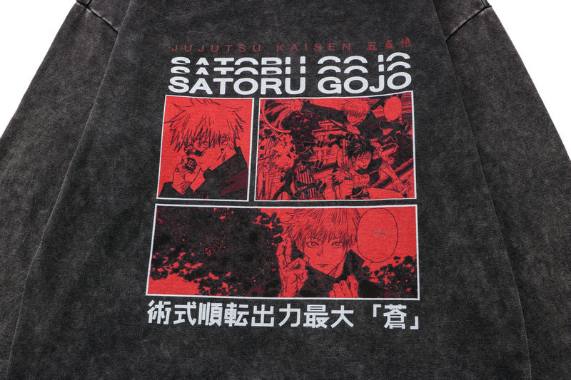 Dark Sweater Washed Distressed Long Sleeves