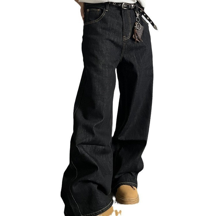 New Retro Men's And Women's Loose Wide-leg Jeans